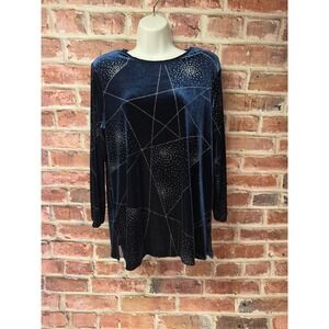 Vintage Women's ALFRED‎ DUNNER Velvet A-Line Sparkly Top Size 10